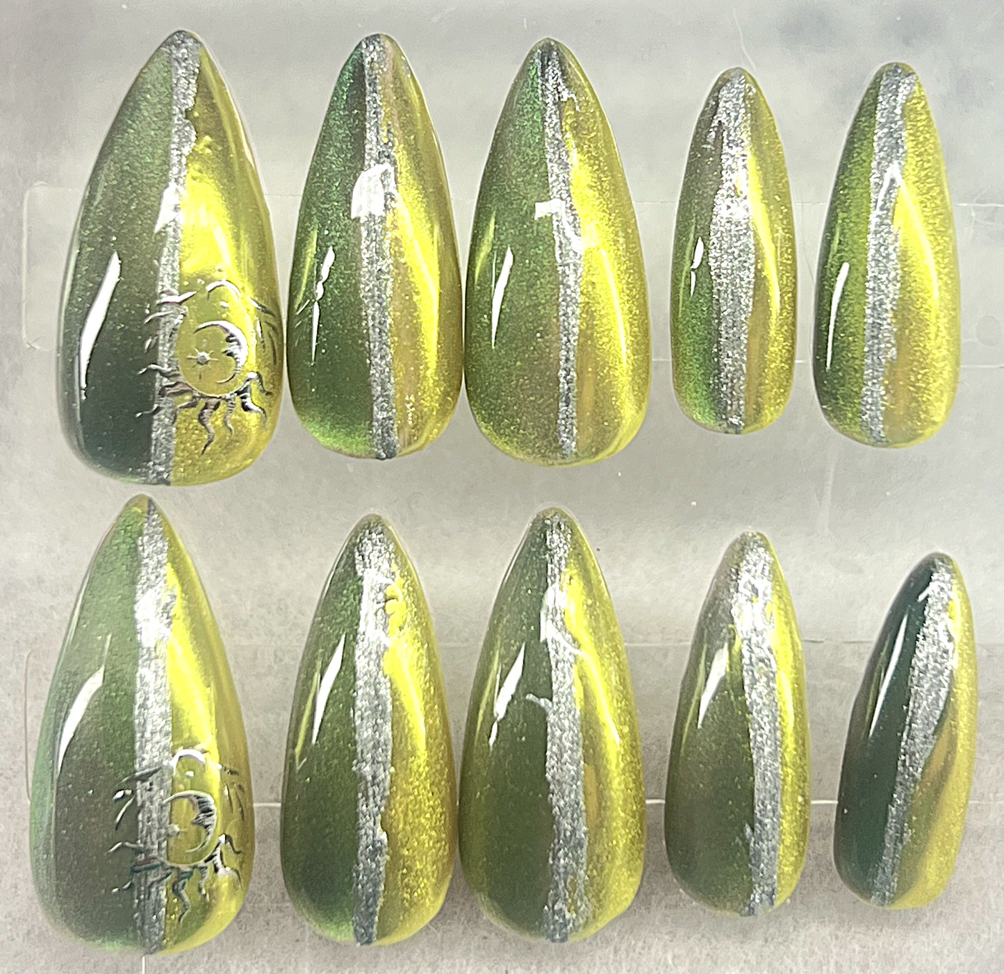 Bisected Cosmic Luxury 🌘 Astral Shift 9D Velvet & Gold-Green Chrome