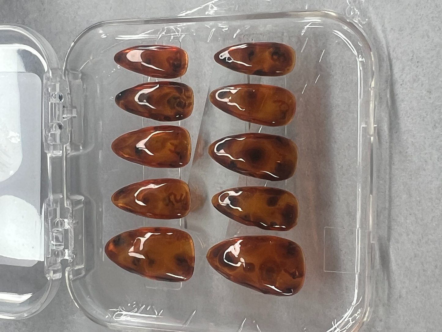 Hand-Painted Tortoise Shell Nails | Amber Jelly Layered Art