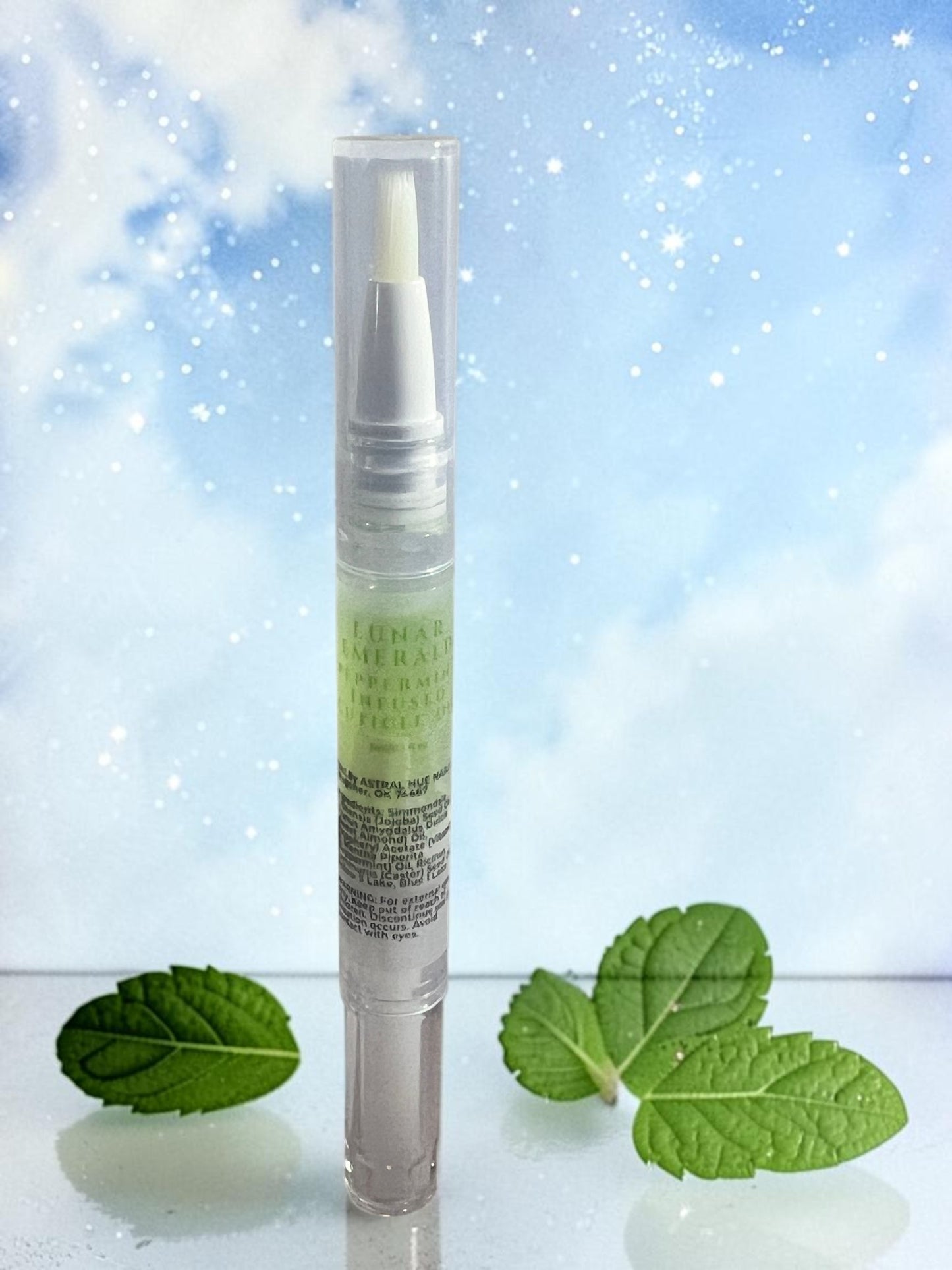 Lunar Emerald Refreshing Peppermint Scented Cuticle Oil Pen Jojoba Aftercare