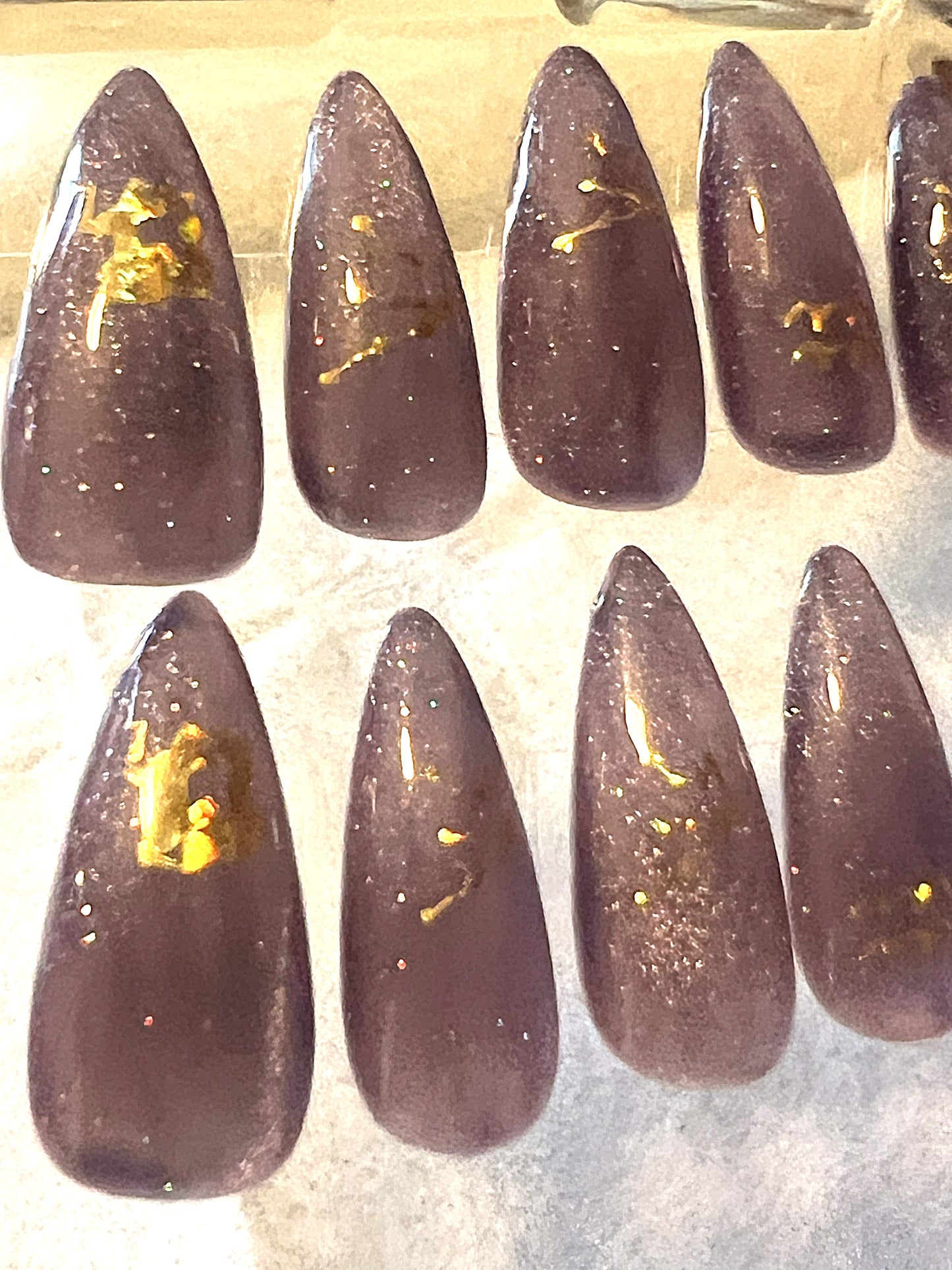 Shimmering Aquarius Nails | Lavender & Gold Velvet Cat-Eye