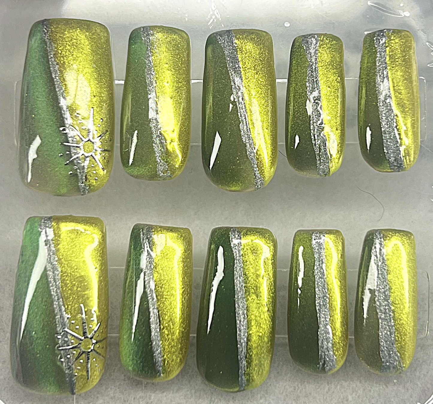 Bisected Cosmic Luxury 🌘 Astral Shift 9D Velvet & Gold-Green Chrome