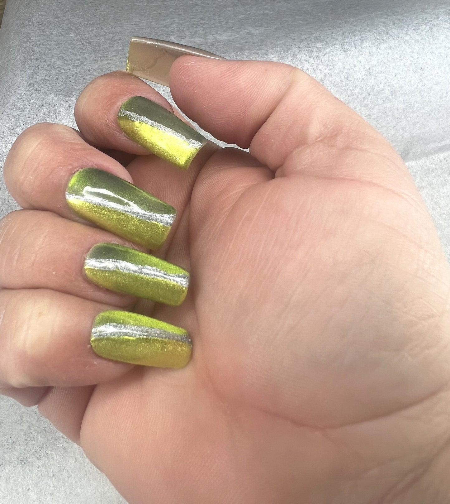 Bisected Cosmic Luxury 🌘 Astral Shift 9D Velvet & Gold-Green Chrome