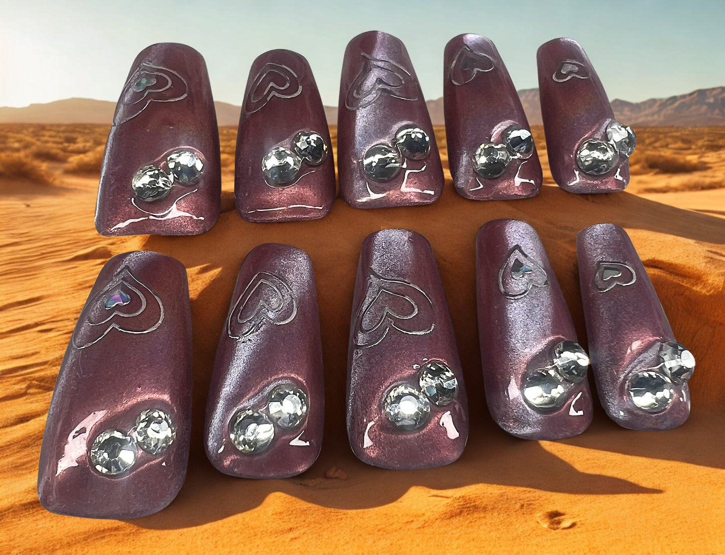 Rosewood Prism Nails | Rose Gold Chrome & Mermaid Cat-Eye