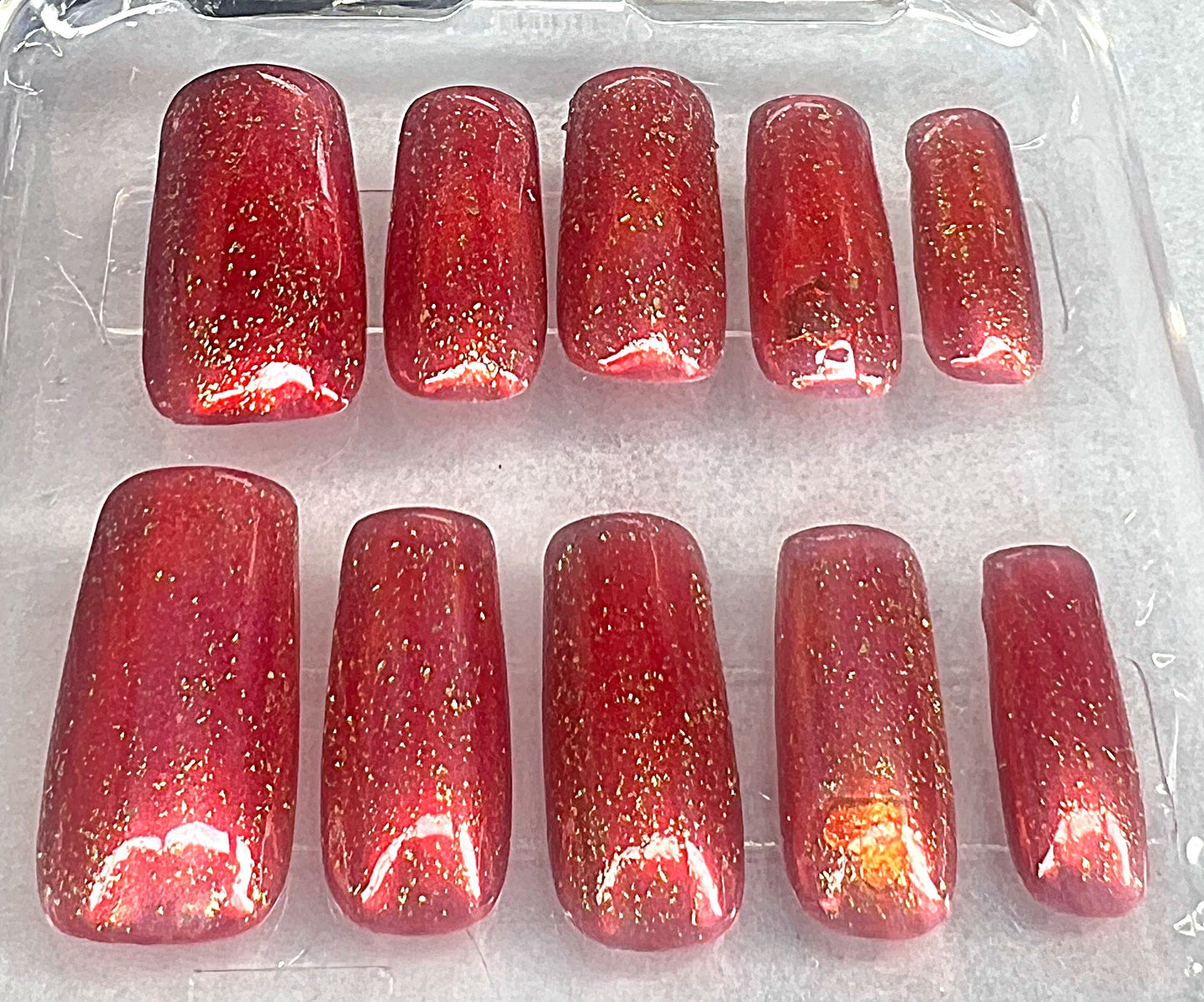 Hearts Glowing from Within ❤️ Golden Love Red Jelly & Gold Foil Glitter