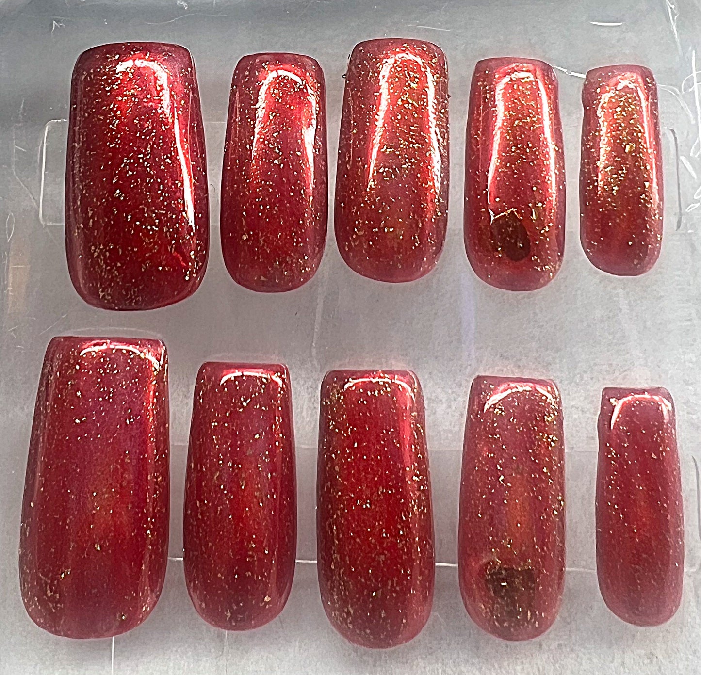 Hearts Glowing from Within ❤️ Golden Love Red Jelly & Gold Foil Glitter