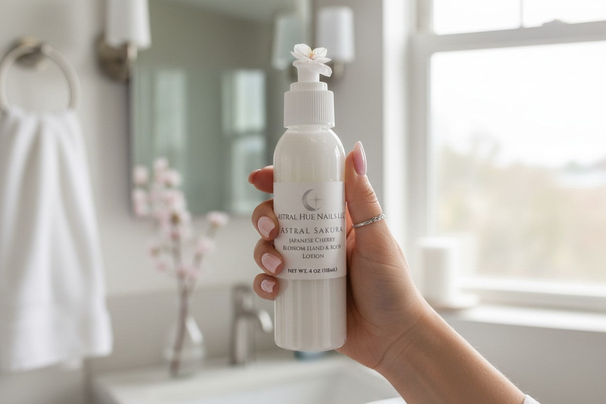 Handcrafted Hand and Body Lotion | Small Batch Daily Hydration | Astral Sakura, Lavender, Geranium, Unscented | Moisturizing Cuticle & Hand Cream 4 oz