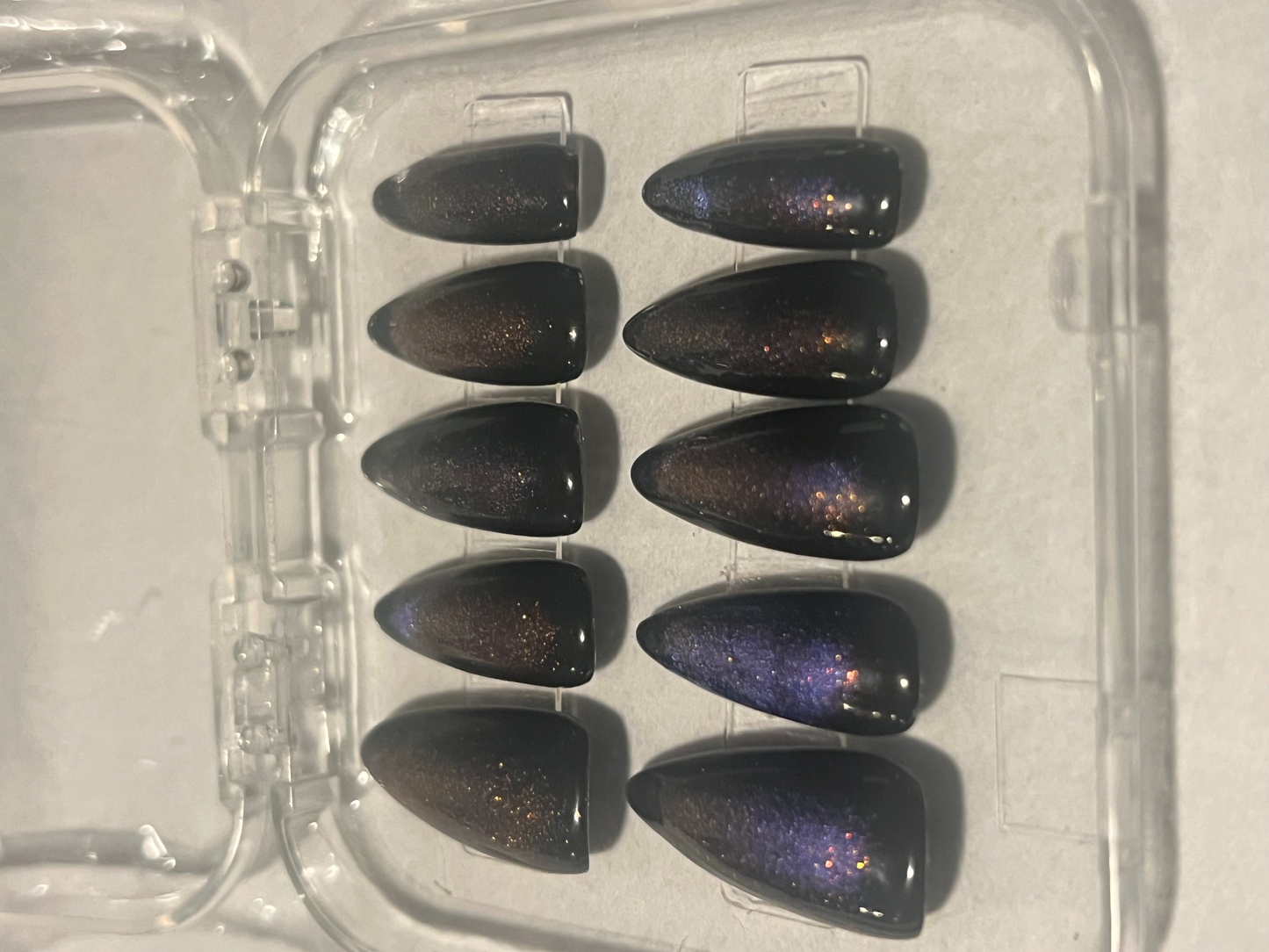 Midnight Stardust Nails | Blooming Cat-Eye Aura & Velvet Glow