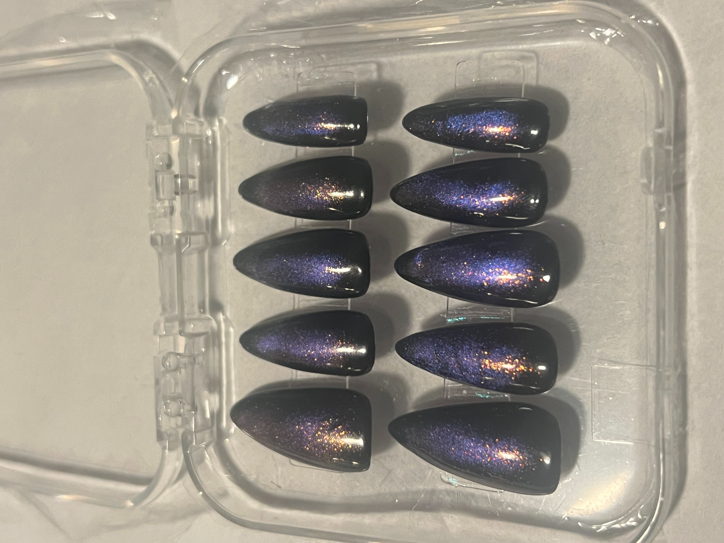 Midnight Stardust Nails | Blooming Cat-Eye Aura & Velvet Glow