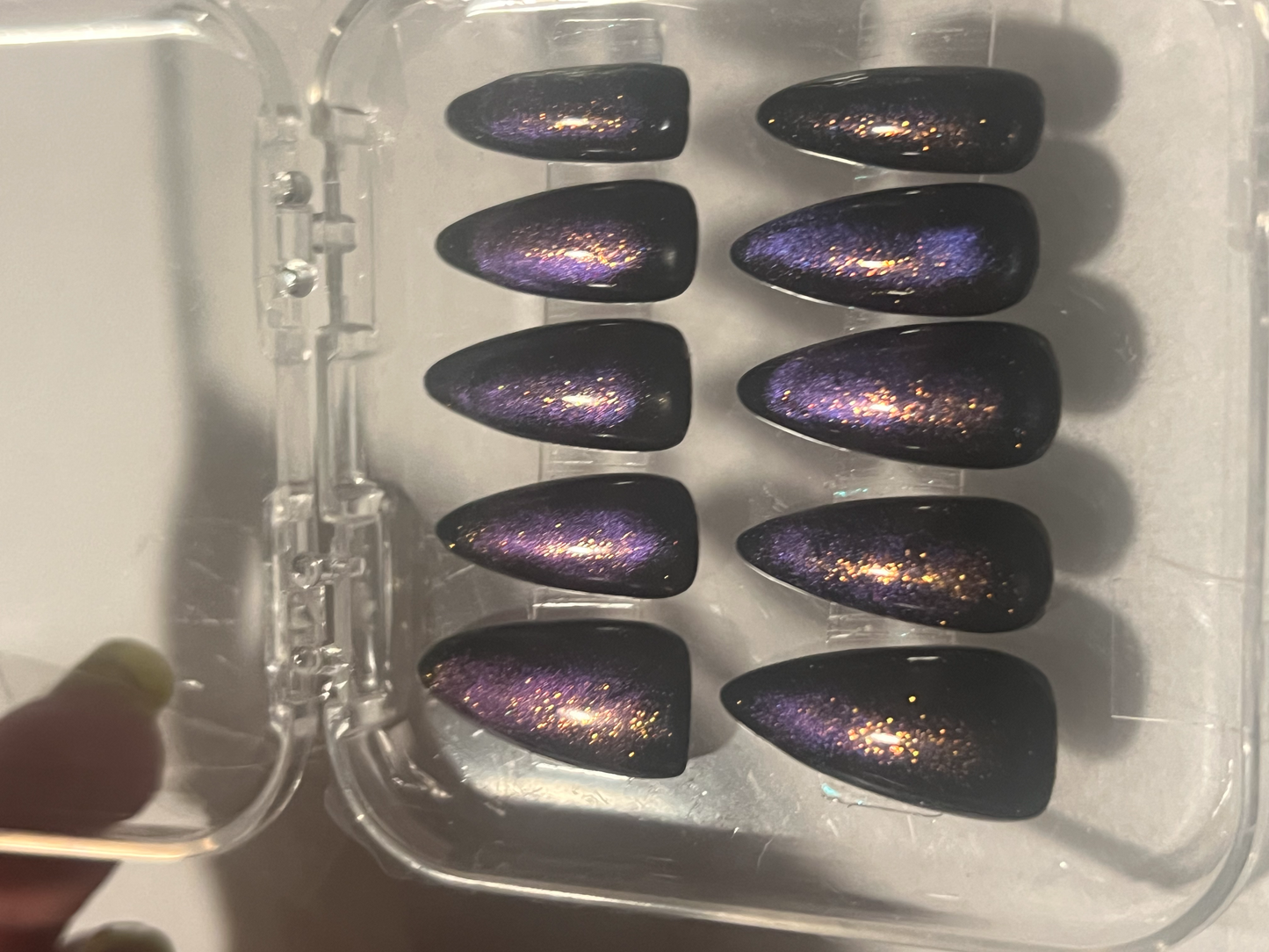 Midnight Stardust Nails | Blooming Cat-Eye Aura & Velvet Glow