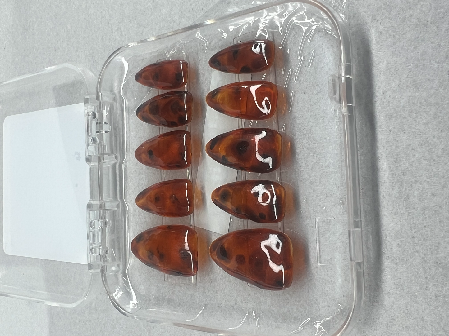 Hand-Painted Tortoise Shell Nails | Amber Jelly Layered Art