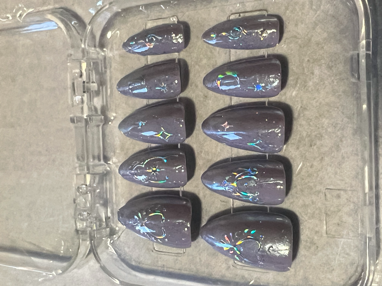 Aquarius in Ether Nails | Lavender Mermaid Chrome & Holographic