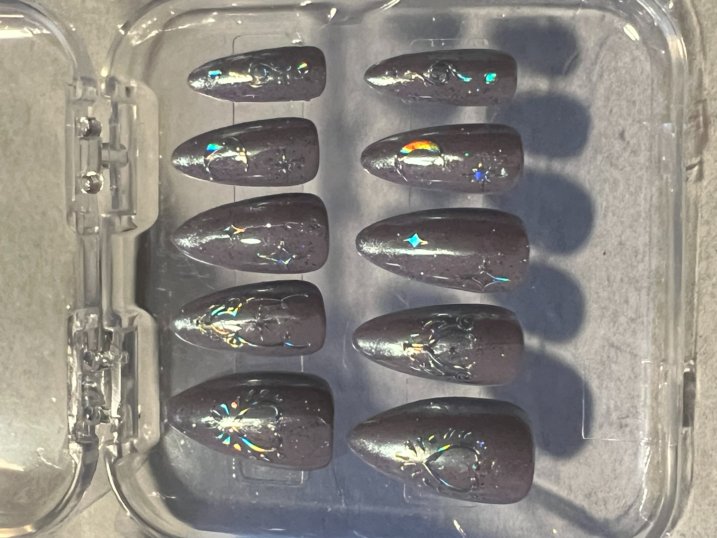 Aquarius in Ether Nails | Lavender Mermaid Chrome & Holographic