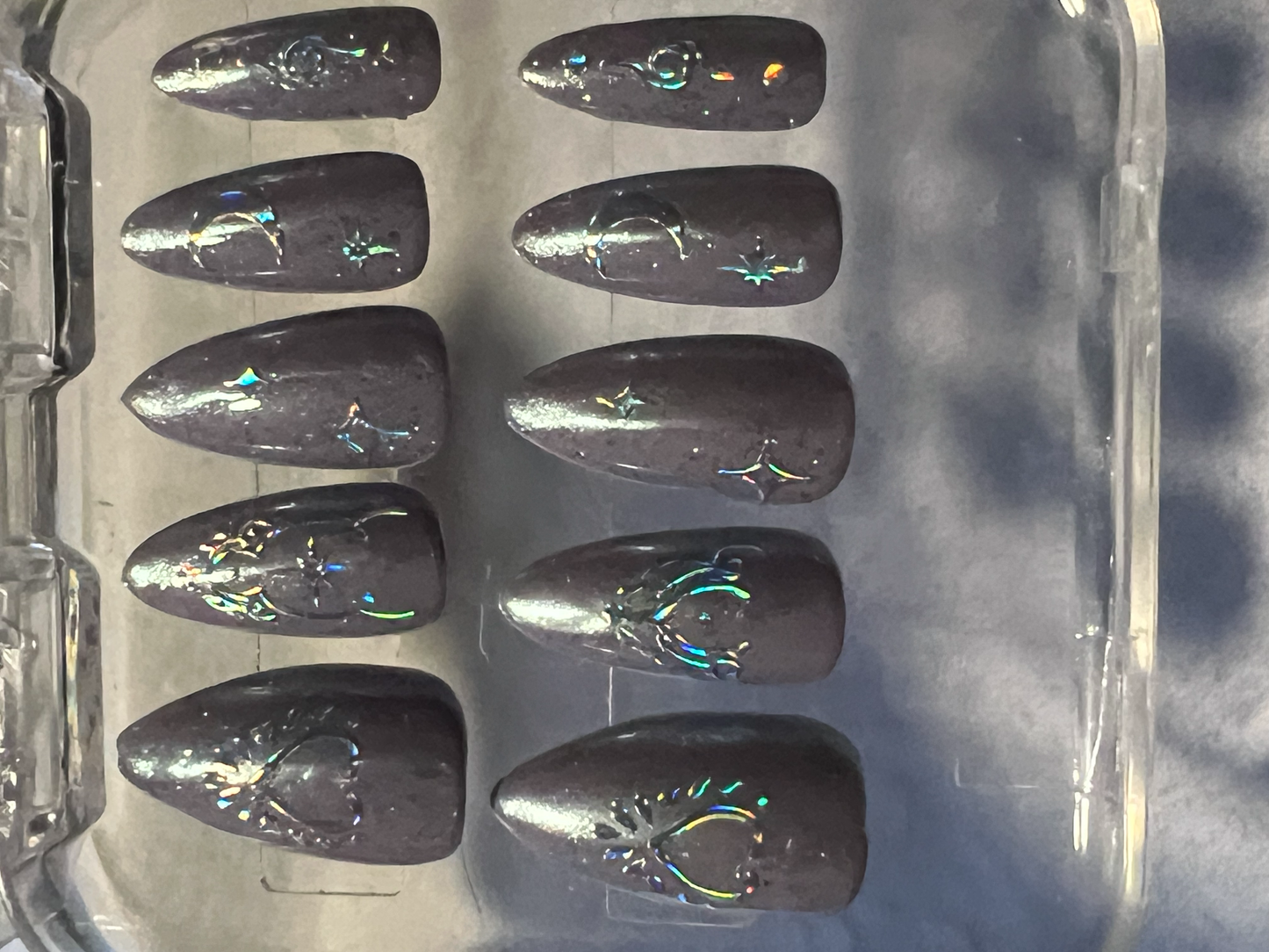 Aquarius in Ether Nails | Lavender Mermaid Chrome & Holographic