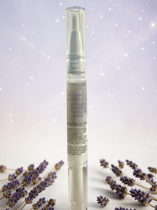 Moonlit Amethyst Calming Lavender Scented Cuticle Oil Pen Jojoba Aftercare