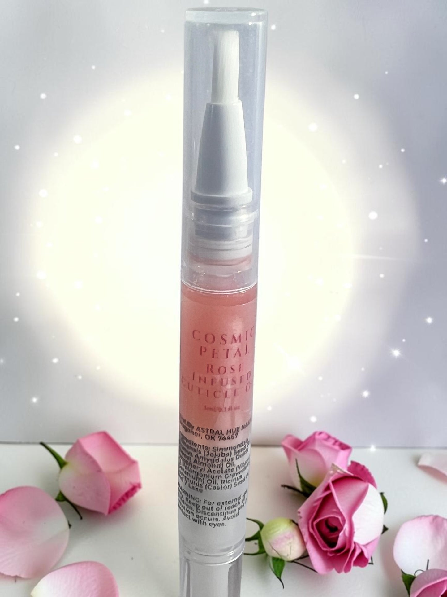 Cosmic Petal Egyptian Geranium Rose Scented Cuticle Oil Pen Jojoba Aftercare