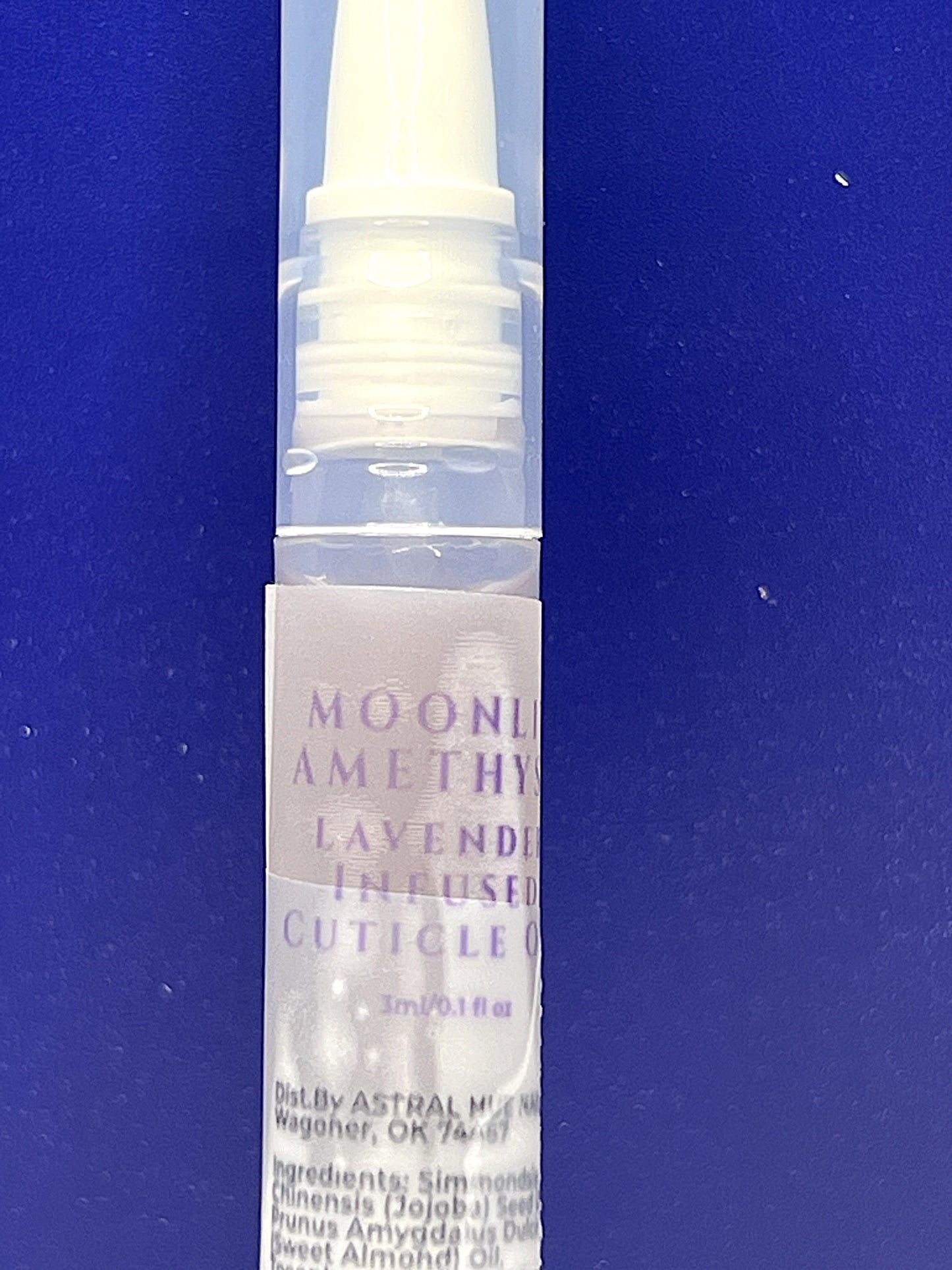 Moonlit Amethyst Calming Lavender Scented Cuticle Oil Pen Jojoba Aftercare