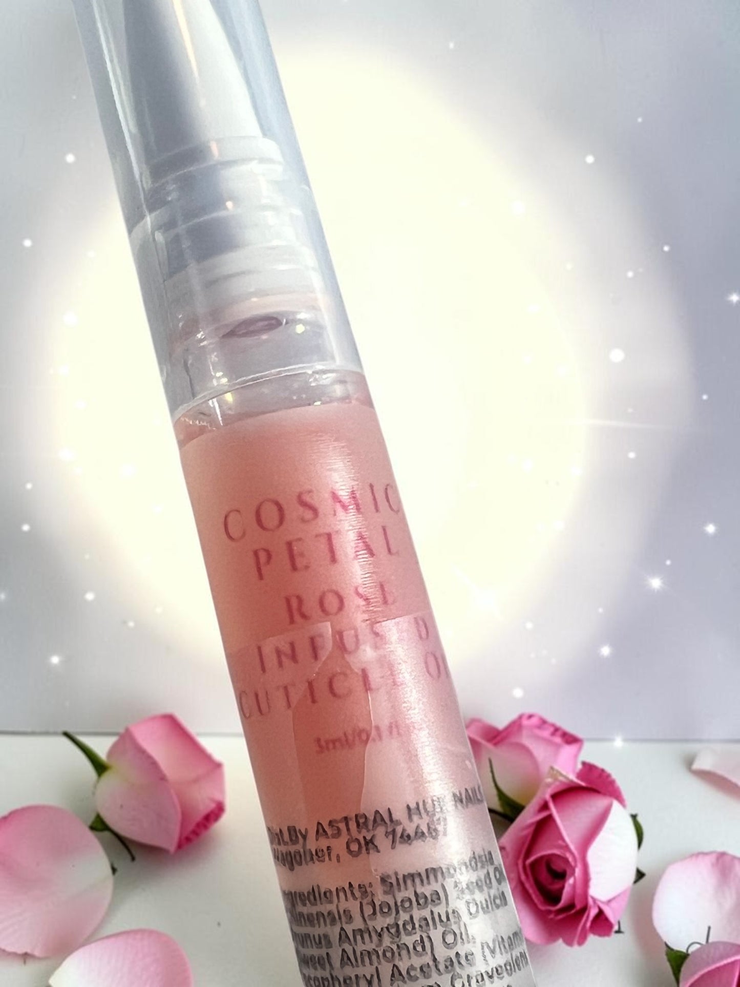 Cosmic Petal Egyptian Geranium Rose Scented Cuticle Oil Pen Jojoba Aftercare