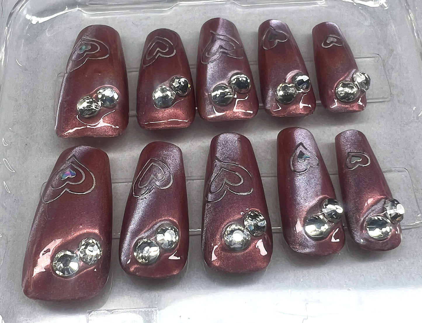 Rosewood Prism Nails | Rose Gold Chrome & Mermaid Cat-Eye