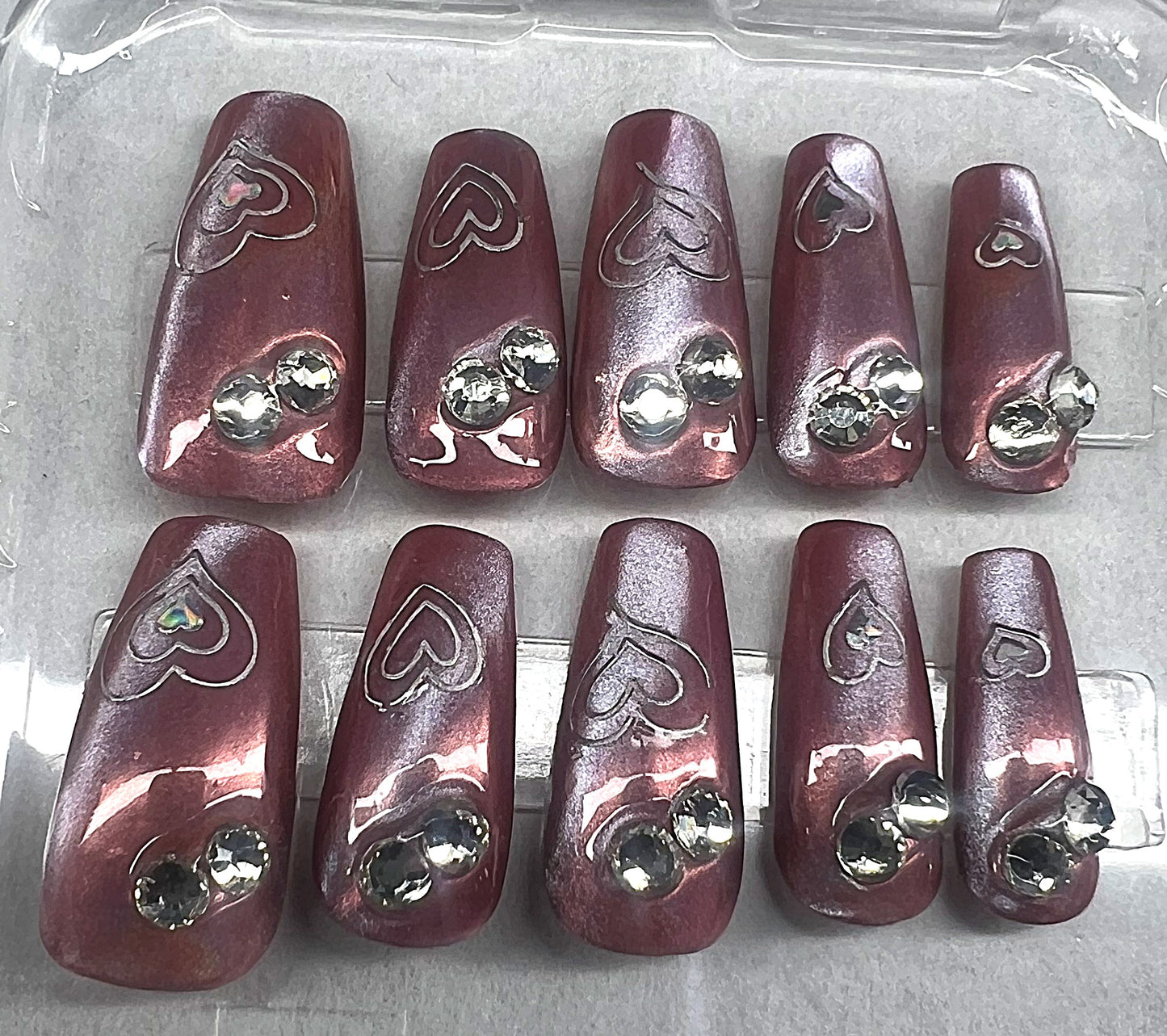 Rosewood Prism Nails | Rose Gold Chrome & Mermaid Cat-Eye
