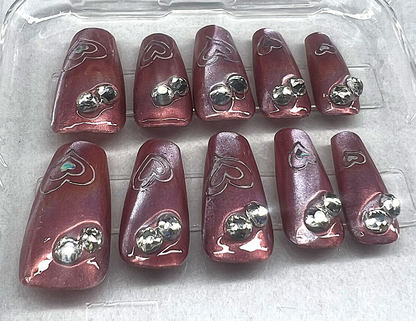 Rosewood Prism Nails | Rose Gold Chrome & Mermaid Cat-Eye