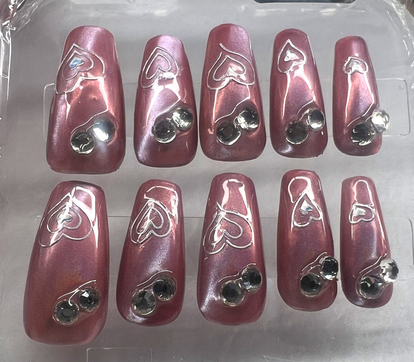 Rosewood Prism Nails | Rose Gold Chrome & Mermaid Cat-Eye