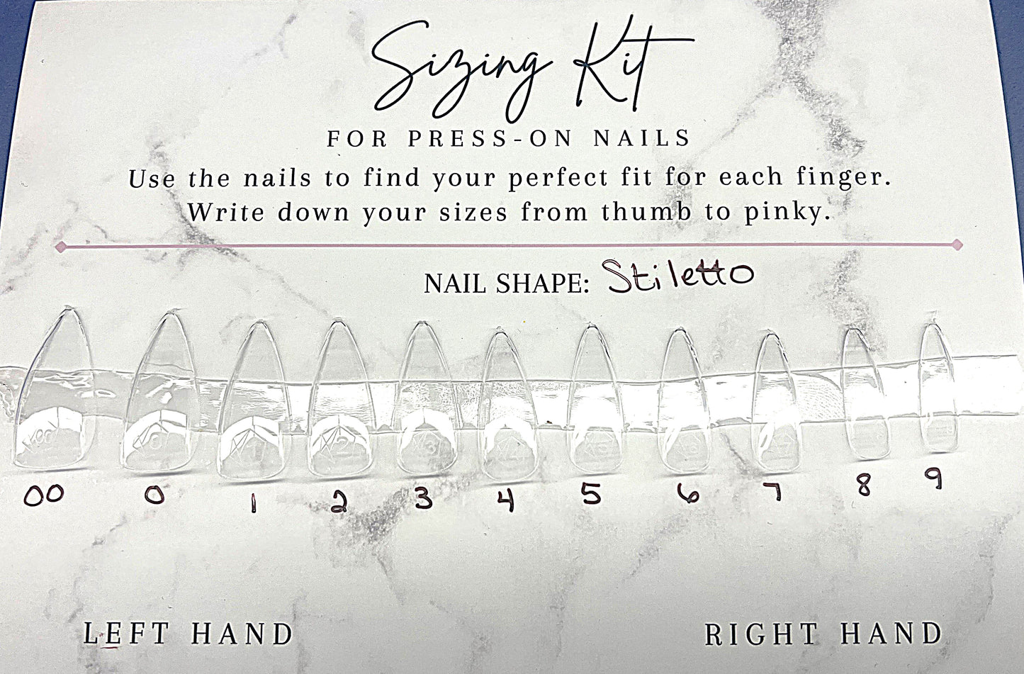 Sizing Kit + $5 Full Set Credit