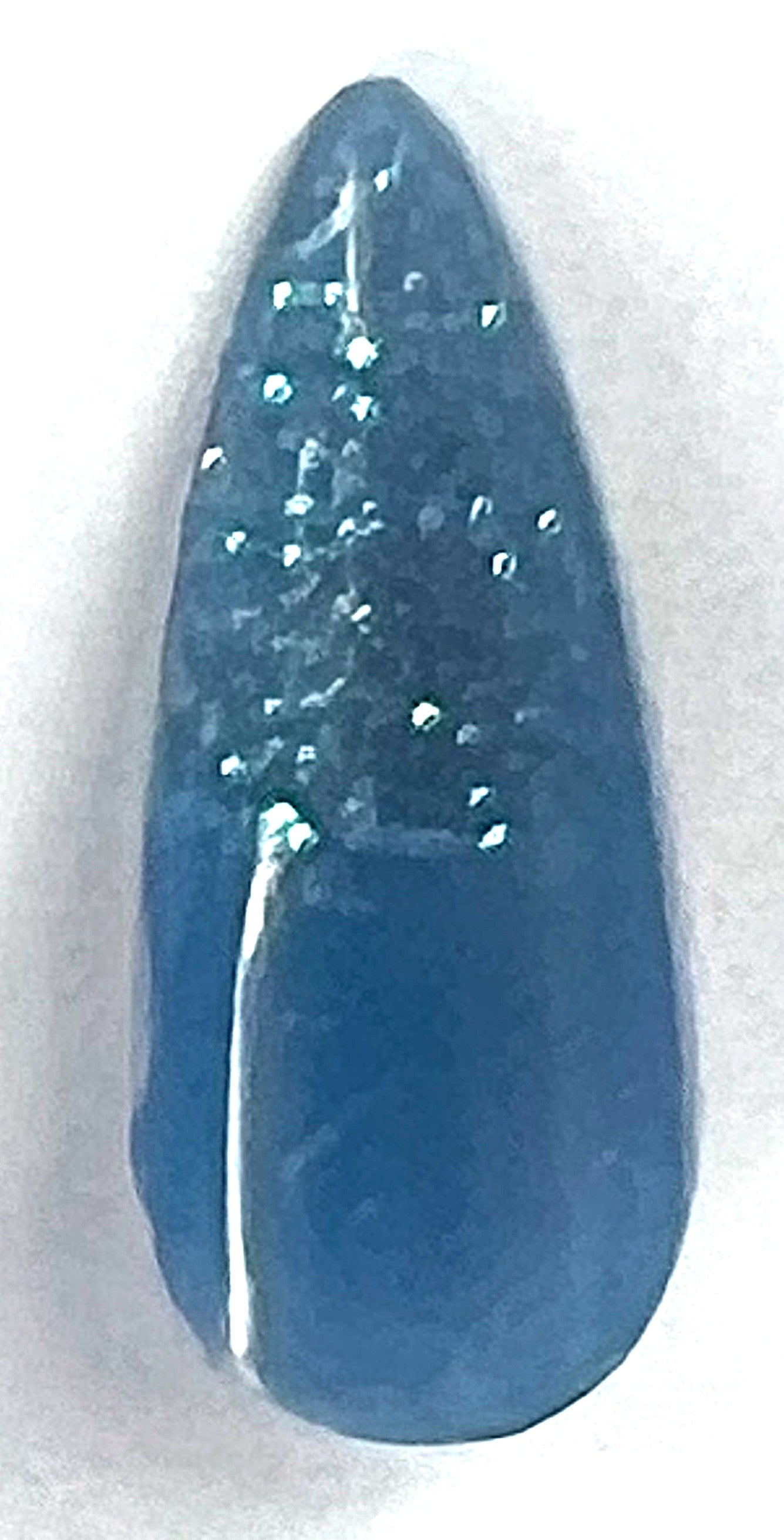Lavender Pink Blooming Flower Press-On Nails | Pearls & Hidden Blue Glitter Underside | Celestial Flora