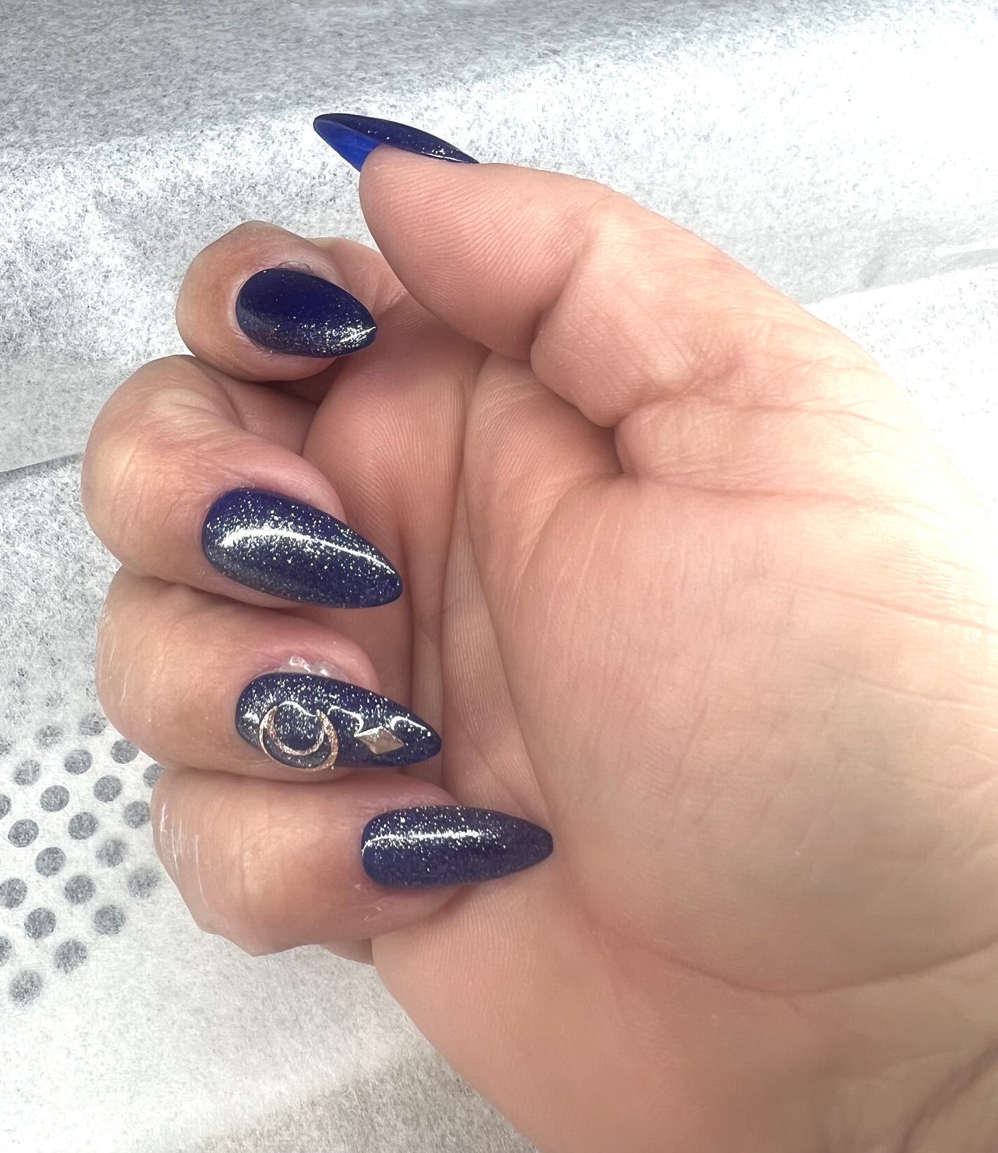 Royal Cosmic Glow 💎 The Zenith Hand-Painted Blue & Rose Gold Celestial Set