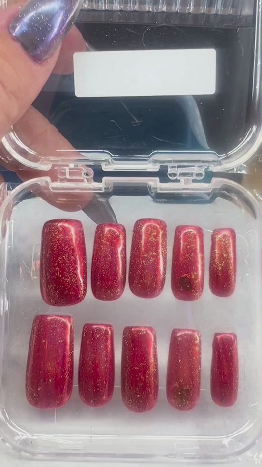 Hearts Glowing from Within ❤️ Golden Love Red Jelly & Gold Foil Glitter
